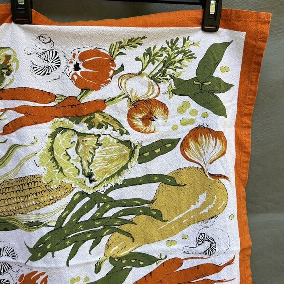 FETE 100% Cotton Harvest Plant Gardening Dish Tea Towel Fall Autumn Print - Picture 6 of 8